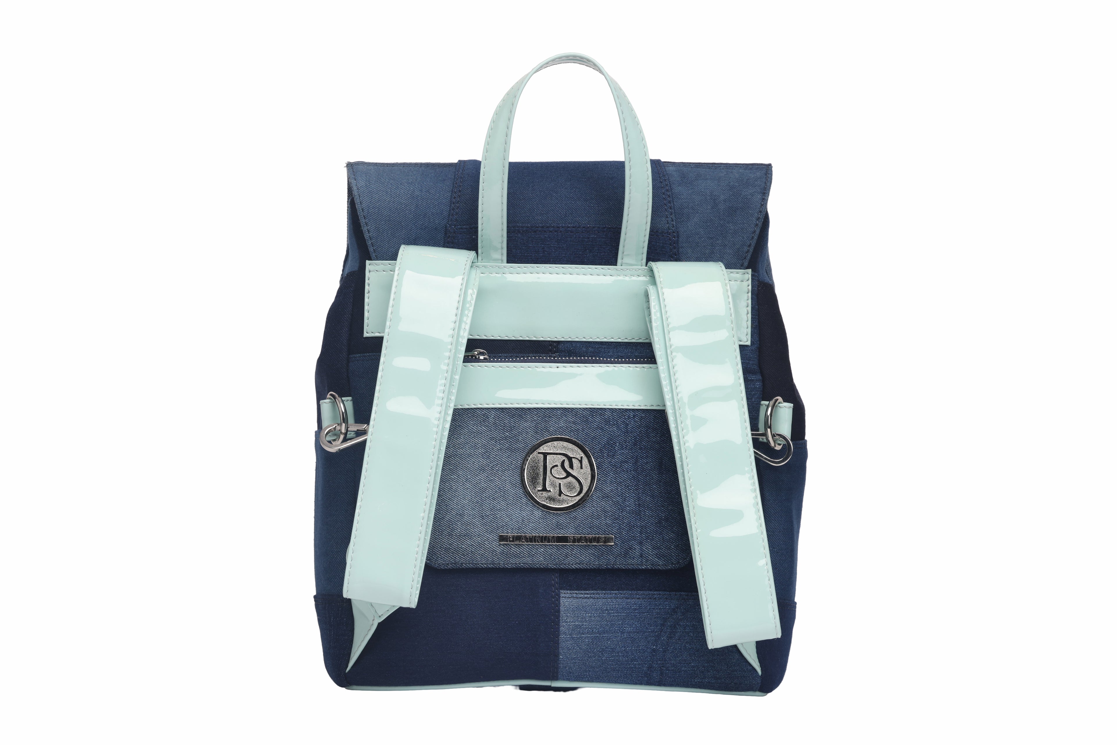 The Attache -Jean and leather Knapsack- Multicolor